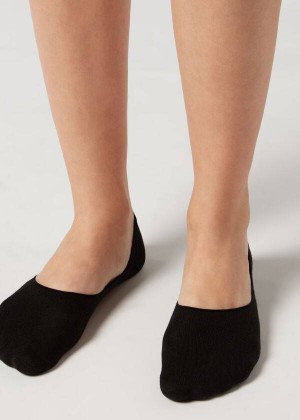 Calzedonia Baumwoll Invisible Socken Herren Schwarz | DE1286GL