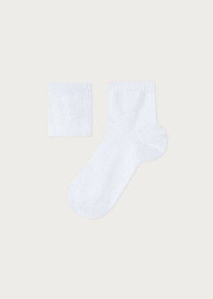 Calzedonia Baumwoll with Fresh Feet Atmungsaktiv Material Kurzes Socken Kinder Weiß | DE1011MA