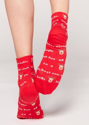 Calzedonia Christmas Series Kurzes Socken Damen Rot | DE1821RW