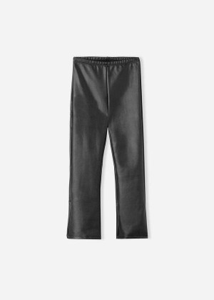 Calzedonia Coated Thermal Mini-flare Leggings Kinder Schwarz | DE1068TV