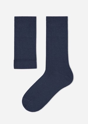 Calzedonia Crew with Cashmere Socken Herren Grau Blau | DE1359PQ
