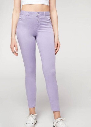 Calzedonia Eco Light Push Up Denim Jeans Damen Lila | DE1607BC