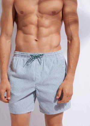 Calzedonia Formentera Badehose Herren Grün Weiß | DE1256AP