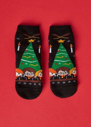 Calzedonia Harry Potter Christmas Non-Slip Kurzes Socken Kinder Schwarz | DE1009BC