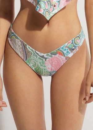 Calzedonia High-Cut Brazilian Saint Tropez Bikinihosen Damen Grün | DE2741DN