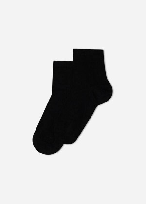 Calzedonia Light Baumwoll Kurzes Socken Kinder Schwarz | DE1006XF