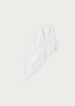 Calzedonia Light Baumwoll Kurzes Socken Kinder Weiß | DE1004LH