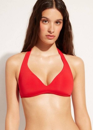 Calzedonia Soft Gepolstert Triangle Indonesia Bikinioberteile Damen Rot | DE2222GL