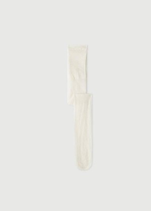 Calzedonia Wave-Motif Micronet Strumpfhose Kinder Weiß | DE1173YU